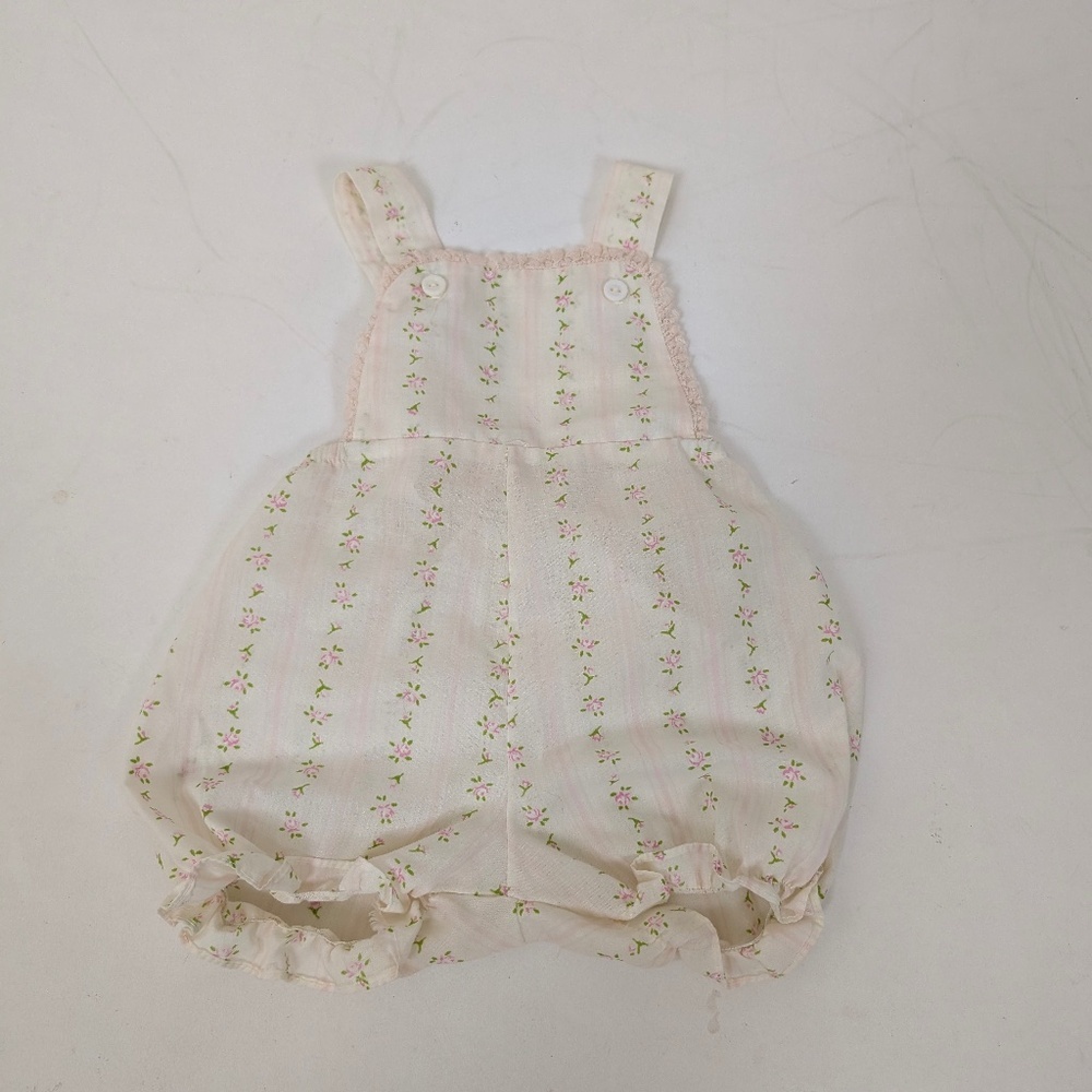 80s Floral Jumpsuit & Dress Set Onesie 2 Piece Co-ord Bodycuit Shortalls Ruffles - Picture 2 of 7